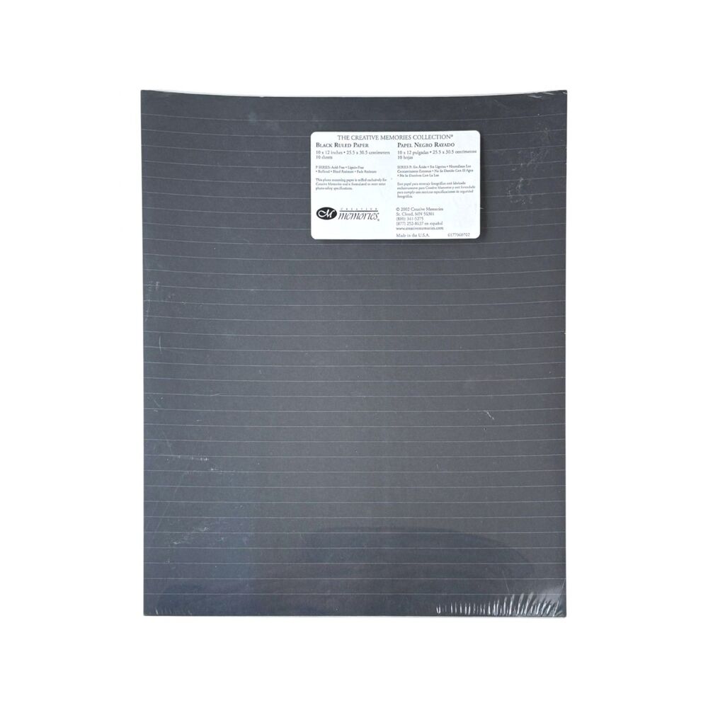 BLACK RULED PAPER Creative Memories Scrapbook Paper Pack NEW NWT Journaling Box